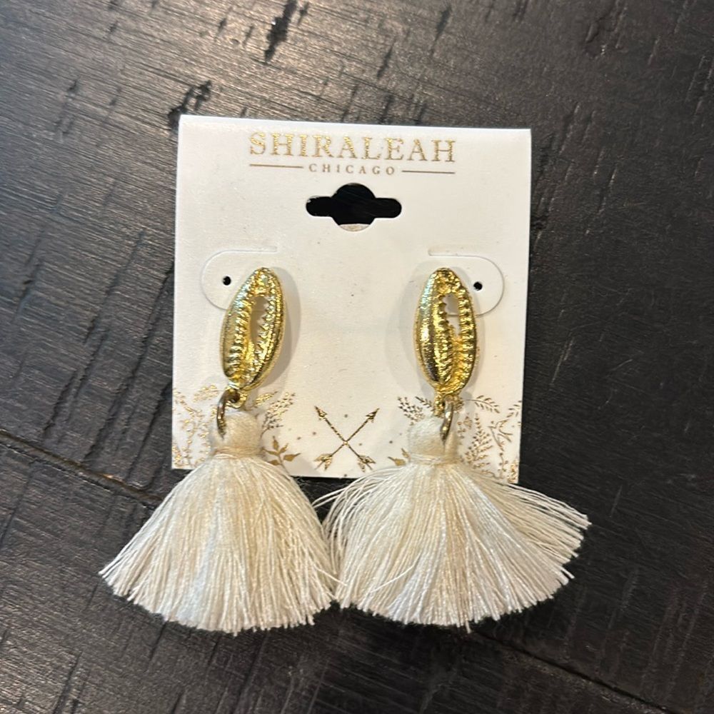 NWT Shiraleah Tassel Gold Tone Dangle Earrings Western Boho